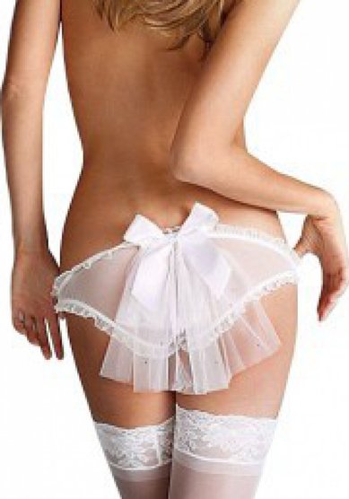 Свадебное белье Трусики с фатой-М72718 - Салон белья БОГИНЯ VL